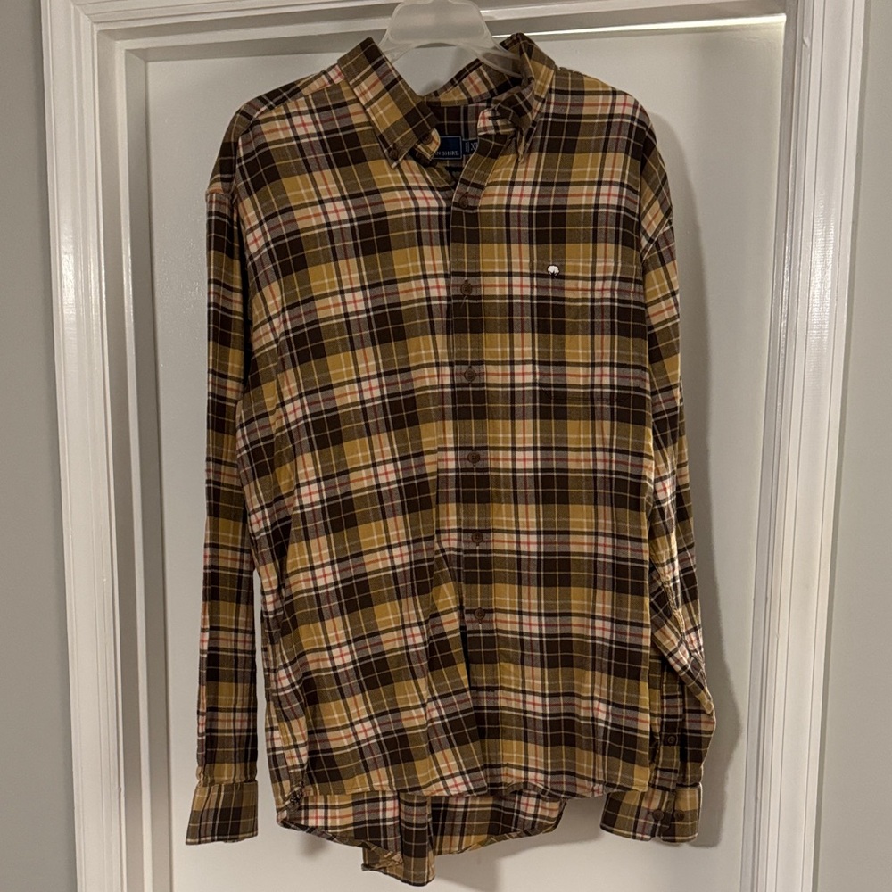 The Southern Shirt Company Plaid Brown and Pink Button Down